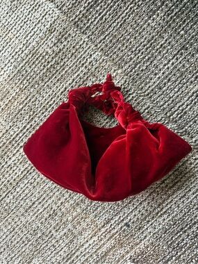 rare* The Row burgundy Ascot Velvet Bag